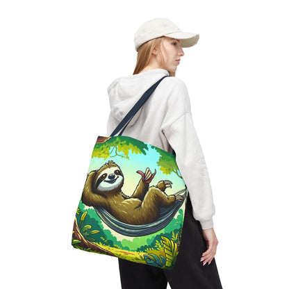 Eco-friendly sloth tote bag by Printify featuring a cute sloth design, perfect for animal lovers and casual outings.
