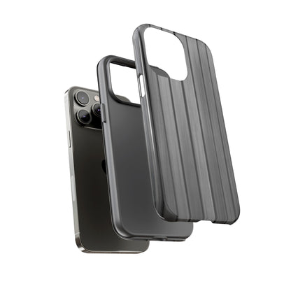 Ribbed metal texture phone case for iPhone, tough protective design by Printify, showing the sleek, durable cover with embossed pattern.