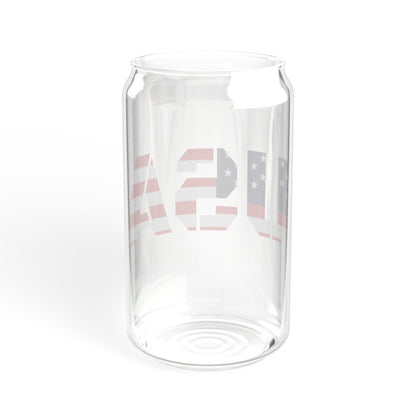 Patriotic USA Sipper Glass, 16oz — American Flag Straw Tumbler