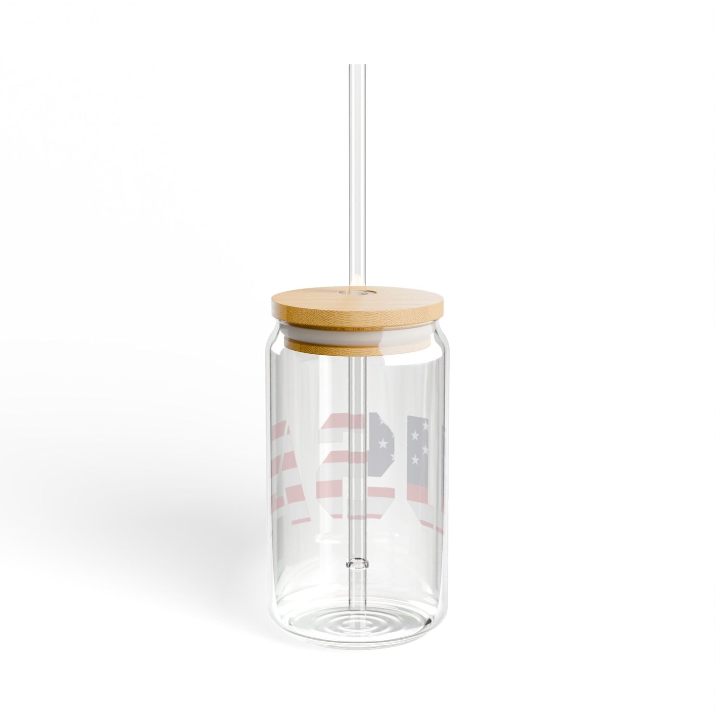 USA Flag Sipper Glass | 16oz Reusable Drinkware, Patriotic Glass, Summer Party Essential, 4th of July Celebration, Eco-Friendly Gift - TRV