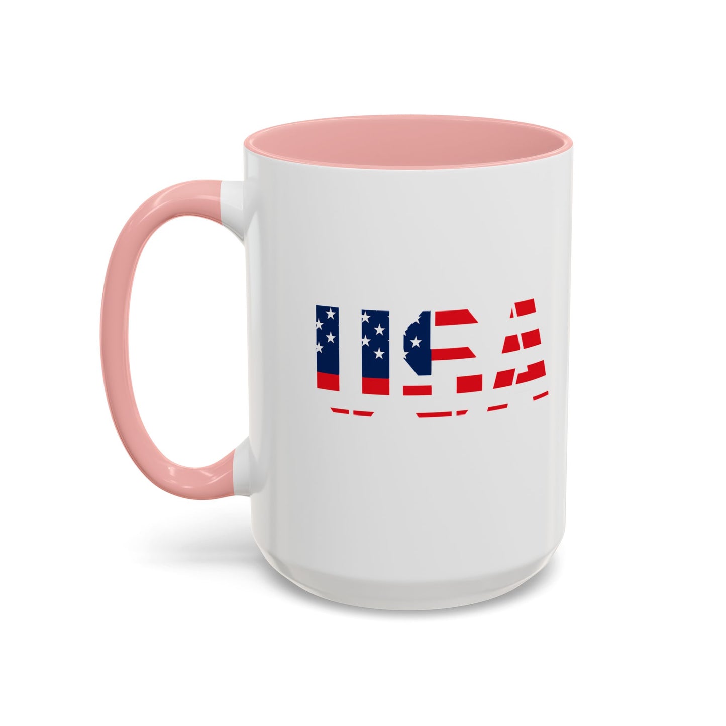 USA Flag Accent Coffee Mug — Patriotic 11/15oz Ceramic Coffee Cup