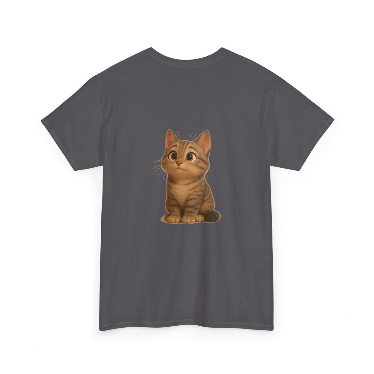 Brown kitten graphic T-shirt for cat lovers, featuring a cute cat design on a comfortable Printify T-shirt.