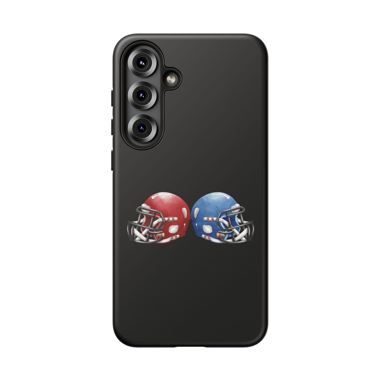 Red and blue football helmet tough phone case for iPhone, protective Printify cover with detailed helmet design.