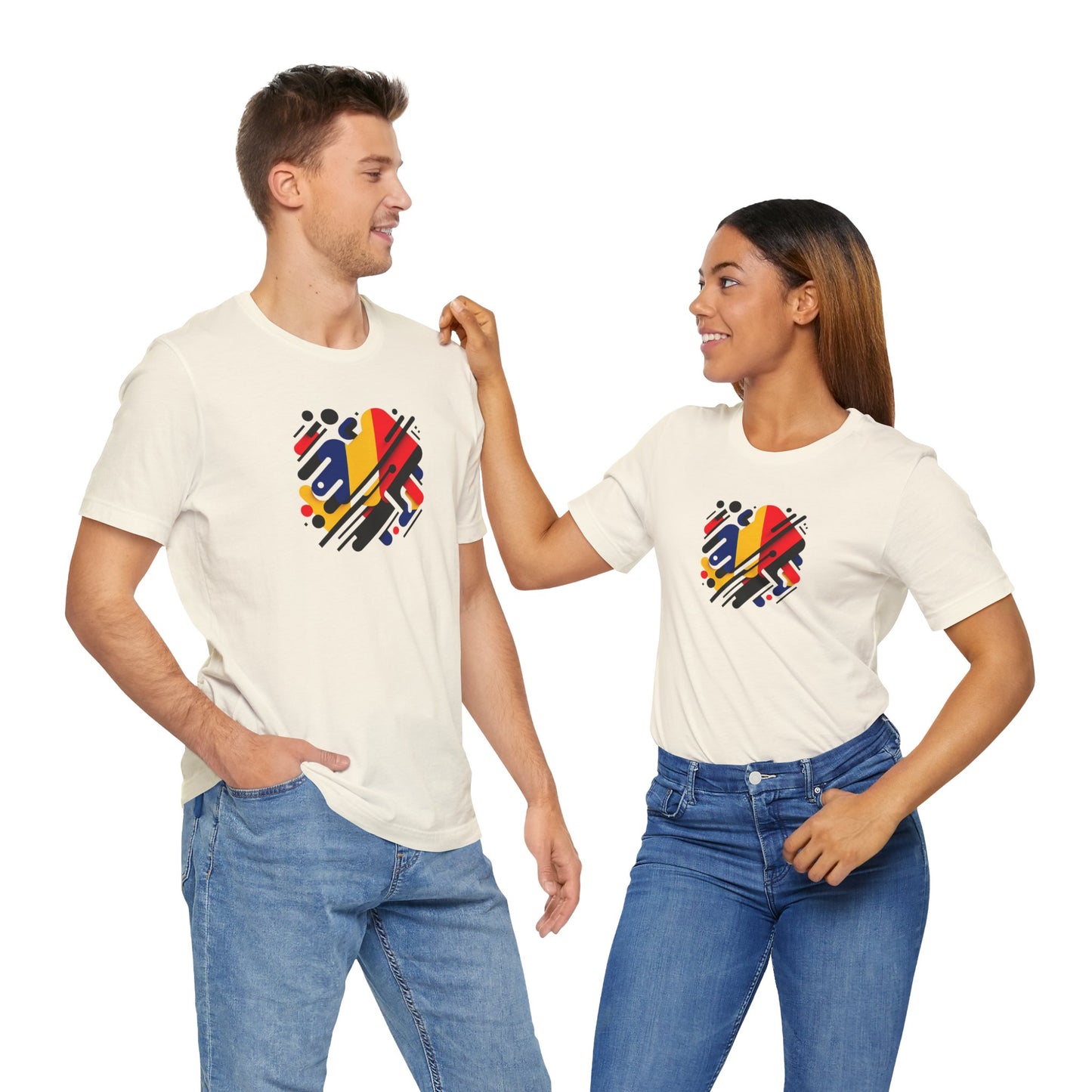 Artistic Heart Unisex Jersey Tee - Vibrant Graphic Tee, Casual Wear, Gift for Art Lovers, Birthday Surprise, Everyday Comfort - TRV