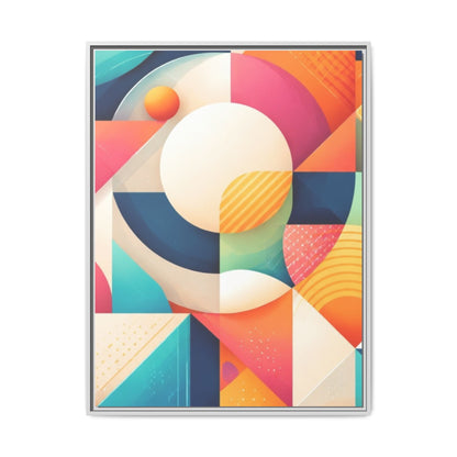 Colorful Geometric Abstract Art Matte Canvas Framed