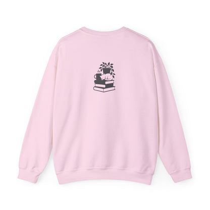 Stack of Books with Mug and Plant Sweatshirt | Cozy Reading Crewneck