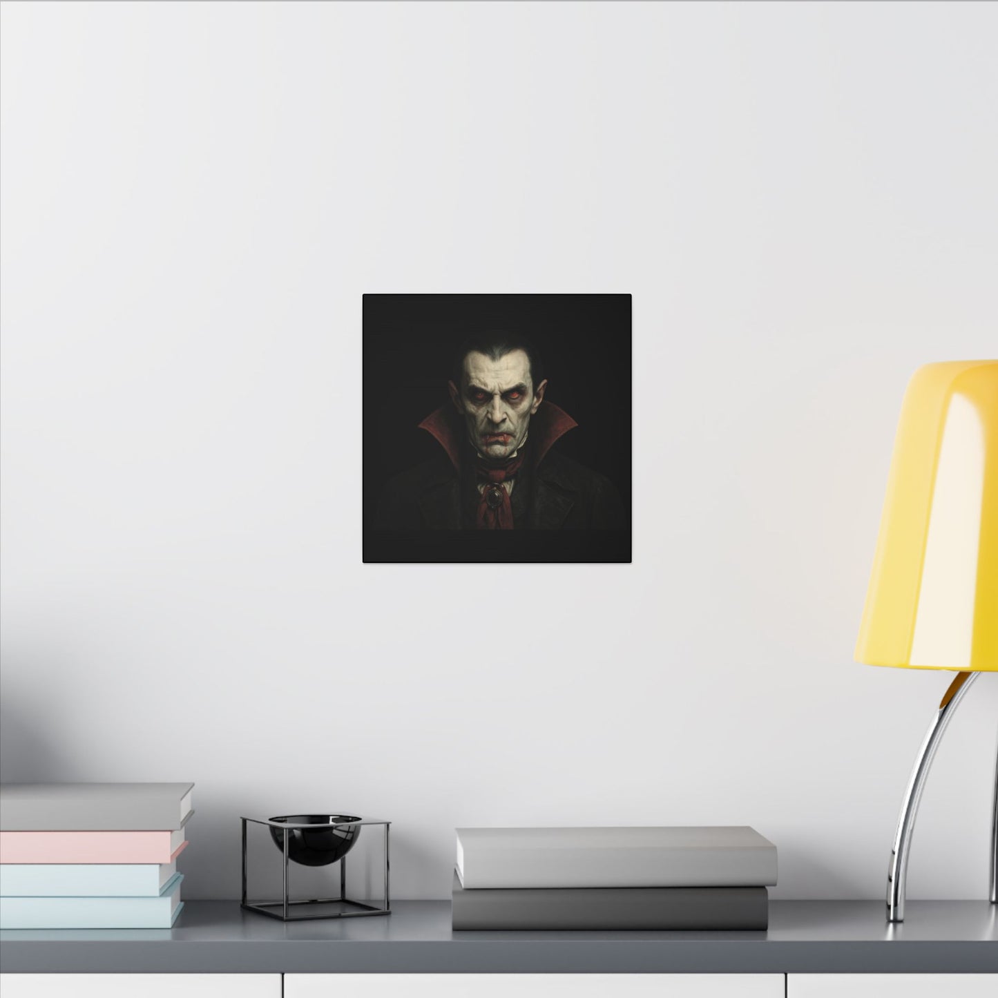 Vampire Portrait Canvas Wall Art – Gothic Dracula Matte Stretched Print