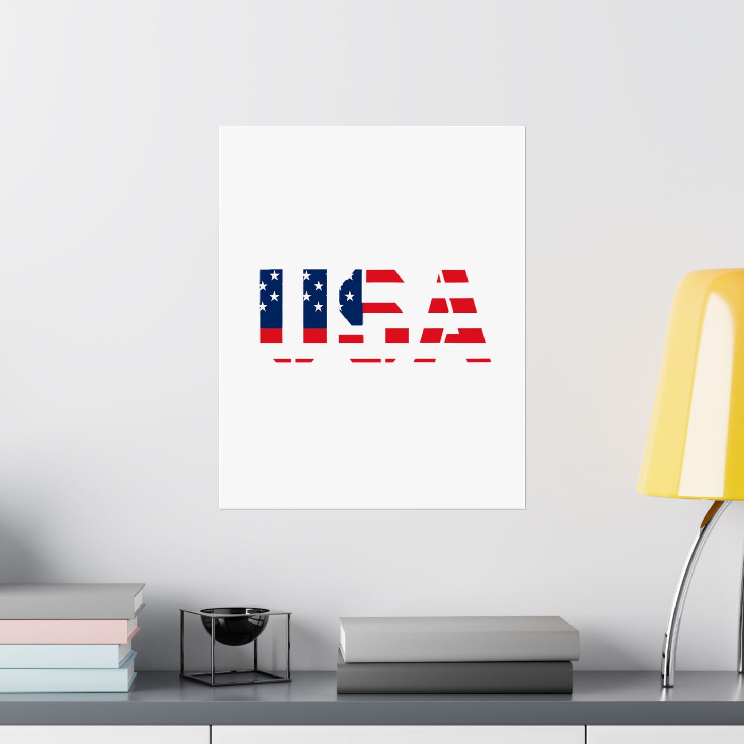 USA Patriotic Wall Art Poster, Red White Blue Home Decor, Fourth of July Decoration, American Flag Art, Independence Day Gift
