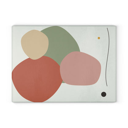 Abstract Organic Shapes Glass Cutting Board | Modern Minimal Kitchen Décor