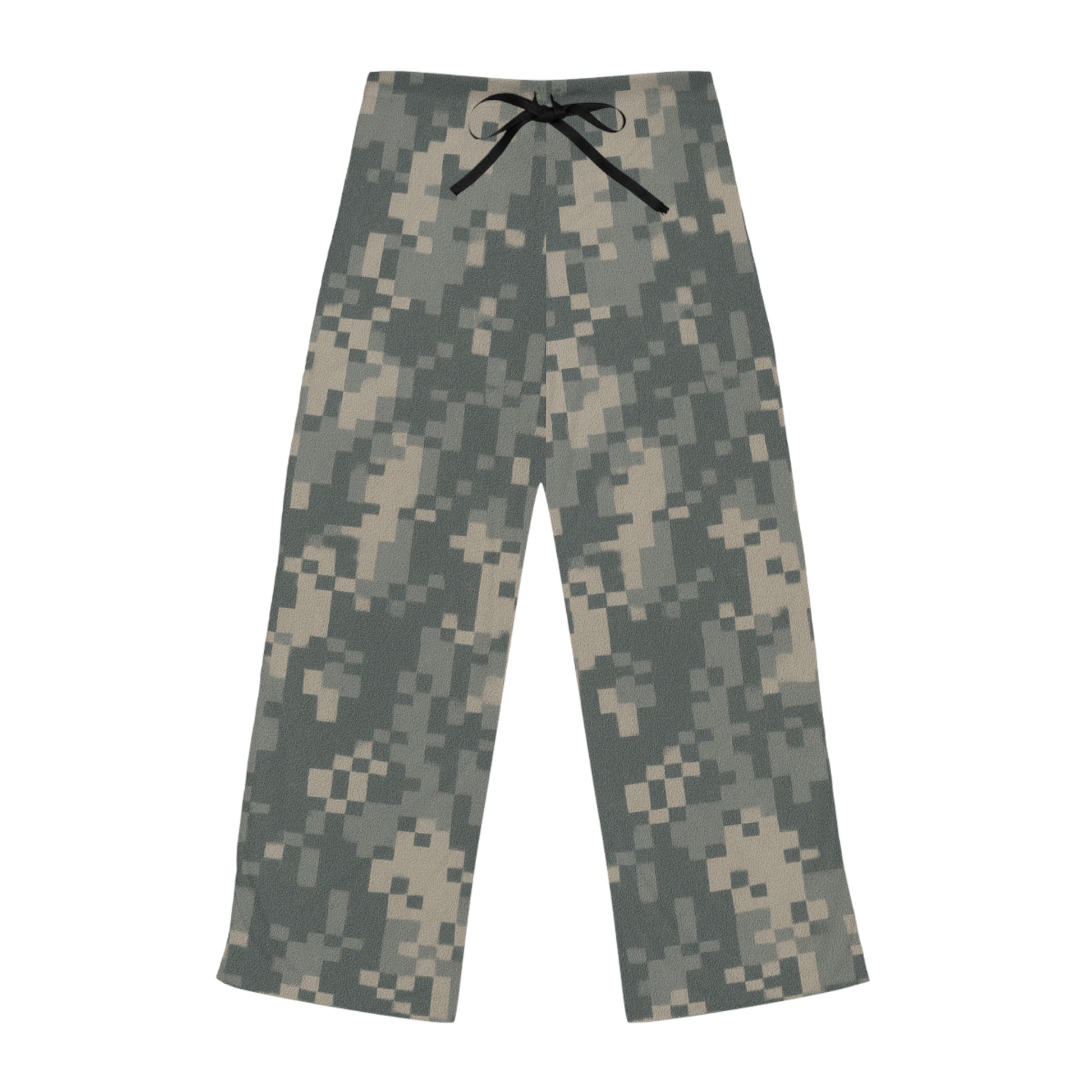 Camo women's pajama pants with digital army print, all-over print lounge sleepwear by Printify, featuring a comfortable fit and camouflage design.