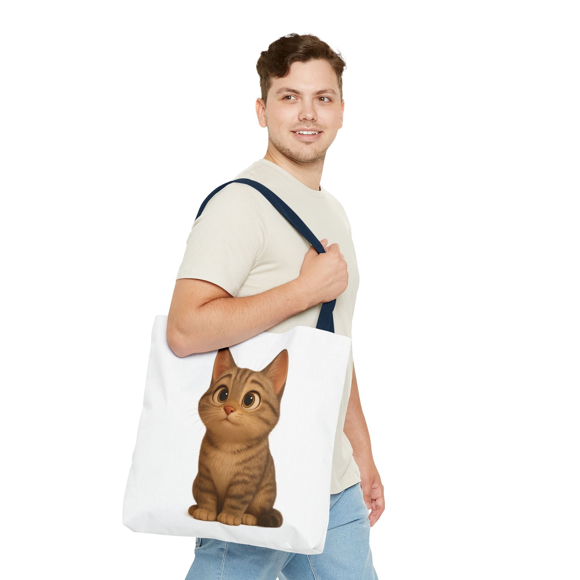Cute Cat Tote Bag - Perfect for Animal Lovers, Eco-Friendly Carryall, Beach Bag, Shopping Tote, Gift for Cat Owners - TRV