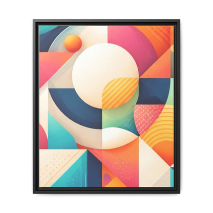 Colorful Geometric Abstract Art Matte Canvas Framed
