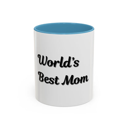 World's Best Mom Accent Coffee Mug - 11oz & 15oz - Perfect Gift for Mother's Day - TRV