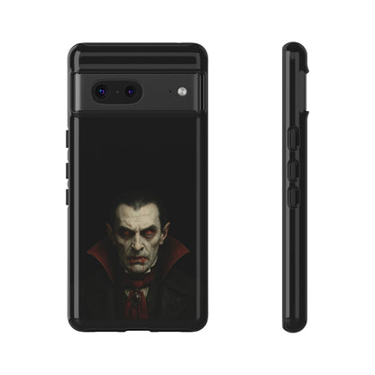 Gothic vampire portrait phone case for iPhone featuring Dracula horror design by Printify.