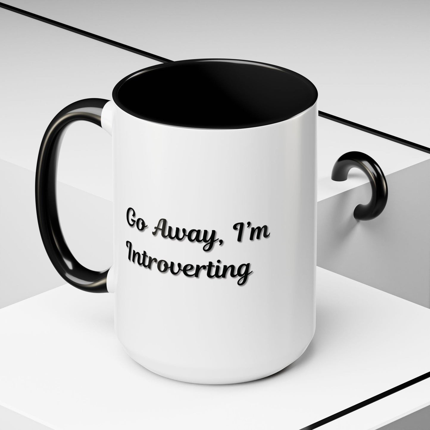 Go Away, I'm Introverting Accent Coffee Mug — Funny Introvert Ceramic Mug (11/15oz)
