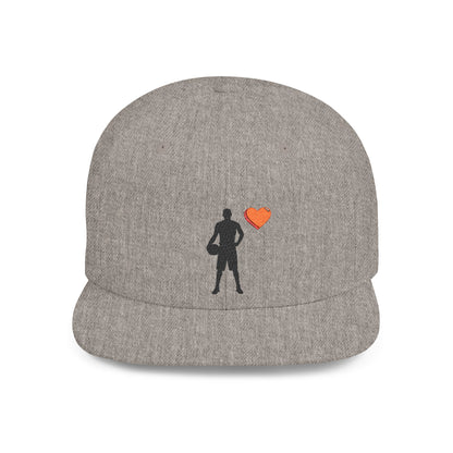 Sporty Love Flat Bill Snapback Hat – Adjustable Cap for Athletes, Casual Wear, Gifts for Sports Fans, Basketball Enthusiasts, Unique - TRV