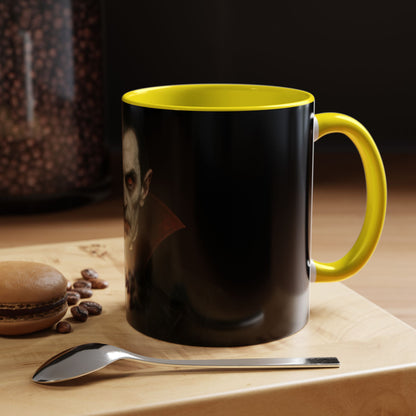 Gothic Dracula Vampire Accent Coffee Mug | Spooky Halloween Gift, Unique Home Decor, Collector's Mug, Coffee Lover's Gift