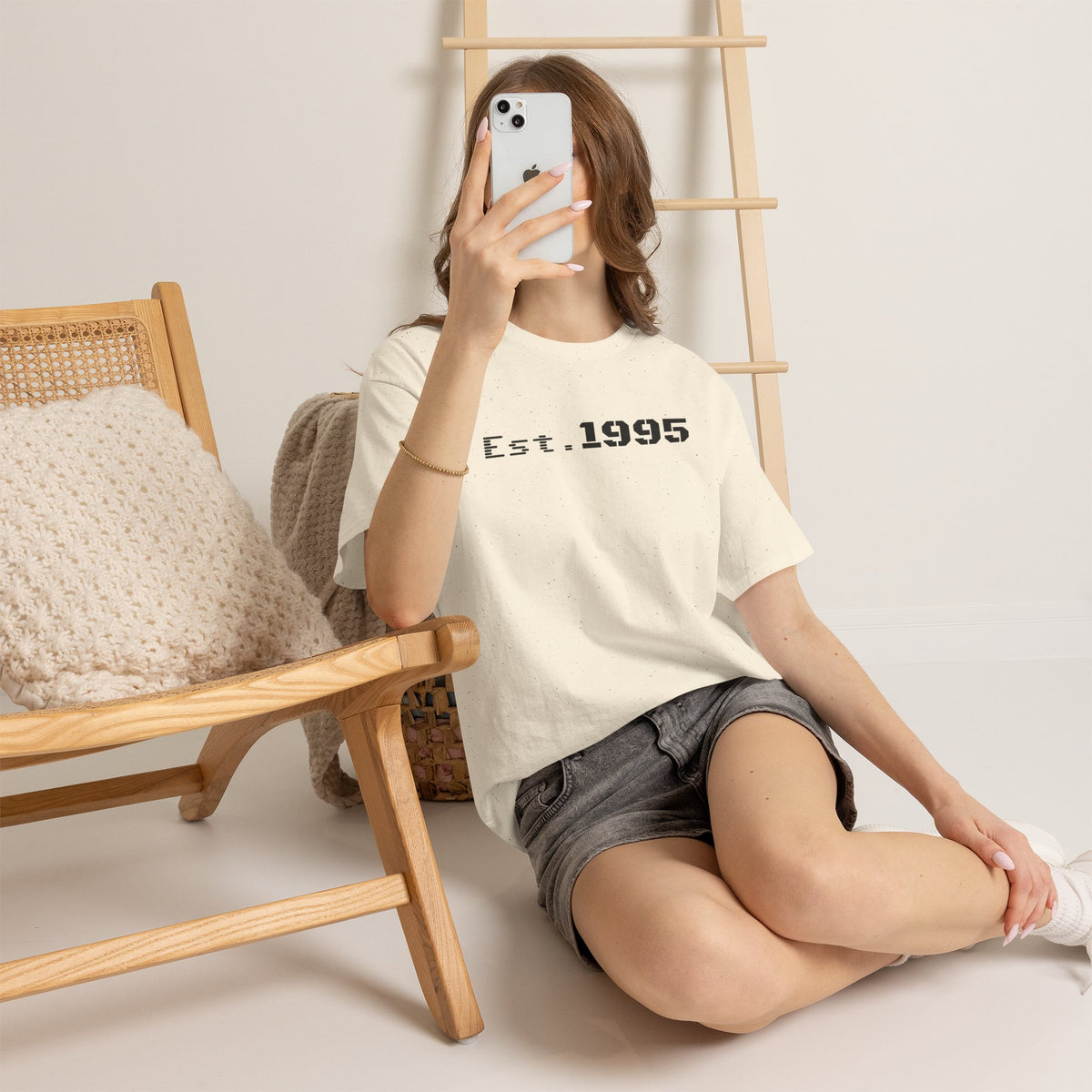 Vintage minimalist Est. 1995 T-shirt by Printify featuring a simple birthday graphic and clean design.