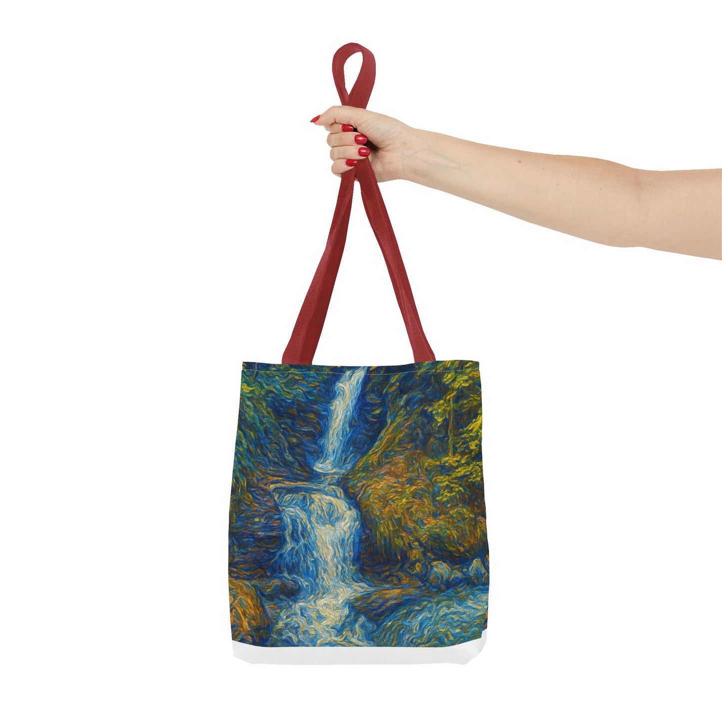 Nature-Inspired Tote Bag, Artistic Eco-Friendly Shopper, Waterfall Design, Reusable Market Bag, Gift for Nature Lovers - TRV