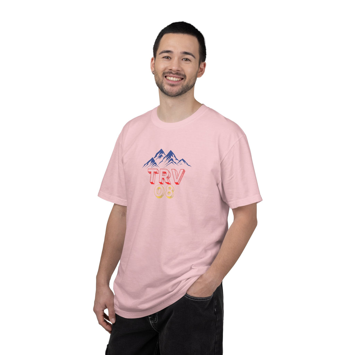 Unisex garment-dyed T-shirt with TRV08 Logo print, casual style, soft fabric, and comfortable fit by Printify.