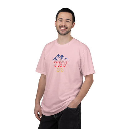 Unisex garment-dyed T-shirt with TRV08 Logo print, casual style, soft fabric, and comfortable fit by Printify.