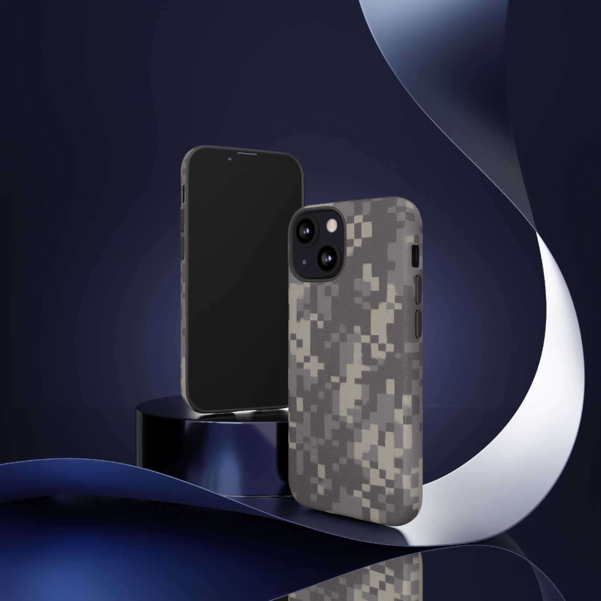 Rugged digital camo phone case by Printify, protective cover with tough camouflage design for smartphones.