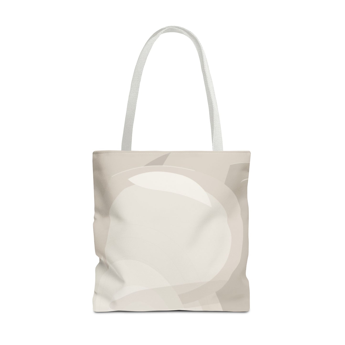 Neutral Abstract Circle Pattern Tote Bag | Minimal Beige AOP Canvas