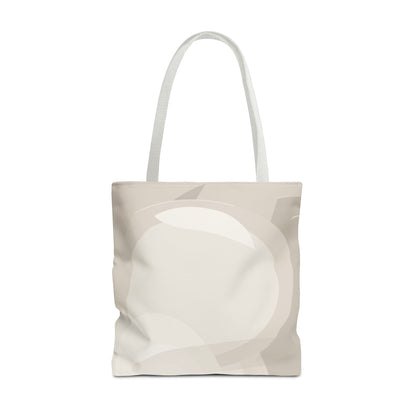 Neutral Abstract Circle Pattern Tote Bag | Minimal Beige AOP Canvas