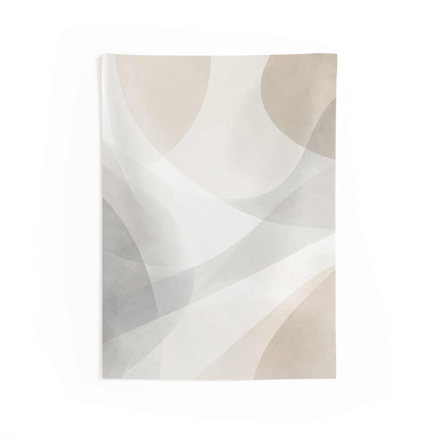 Neutral Abstract Waves Indoor Wall Tapestry | Minimal Geometric Art