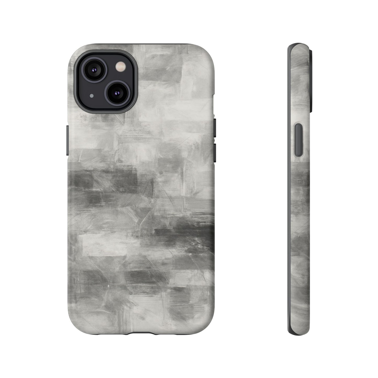 Abstract gray grid phone case for iPhone, tough protective cover with modern design by Printify.