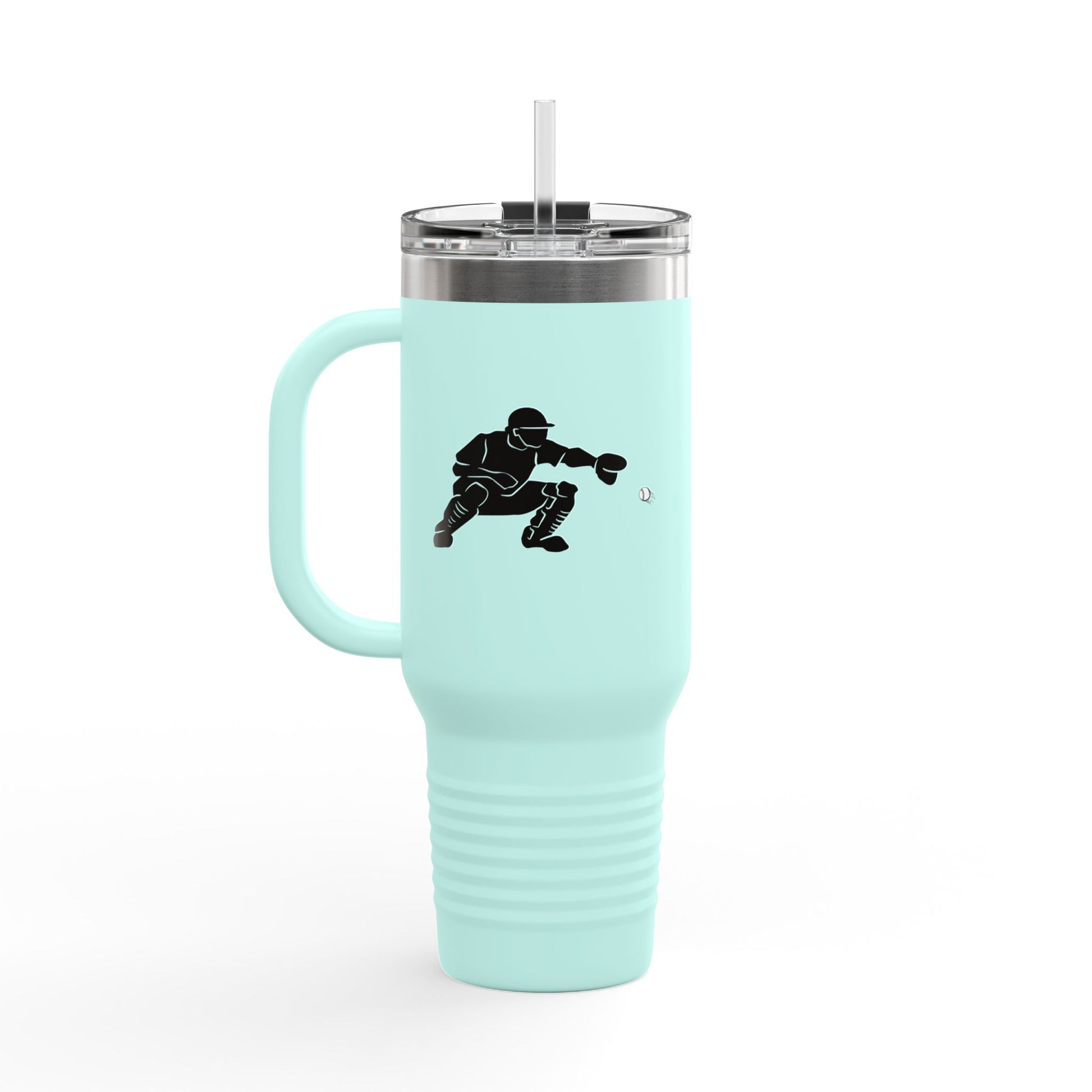 Insulated Travel Mug | Baseball Catcher Themed Travel Tumbler for Active Lifestyles, Coffee Mug, Road Trip Cup, Gym Hydration, Gift for Athletes - TRV