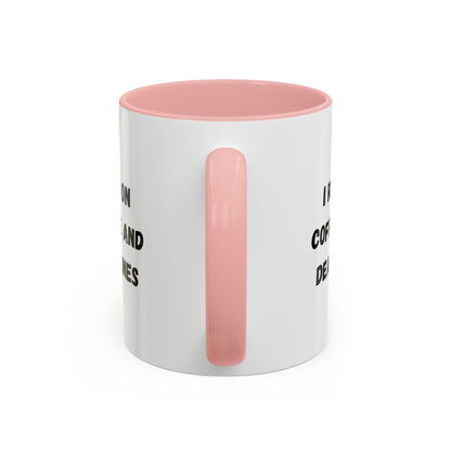 White ceramic coffee mug with "I Run on Coffee and Deadlines" printed in black text, featuring a handle and printed by Printify.