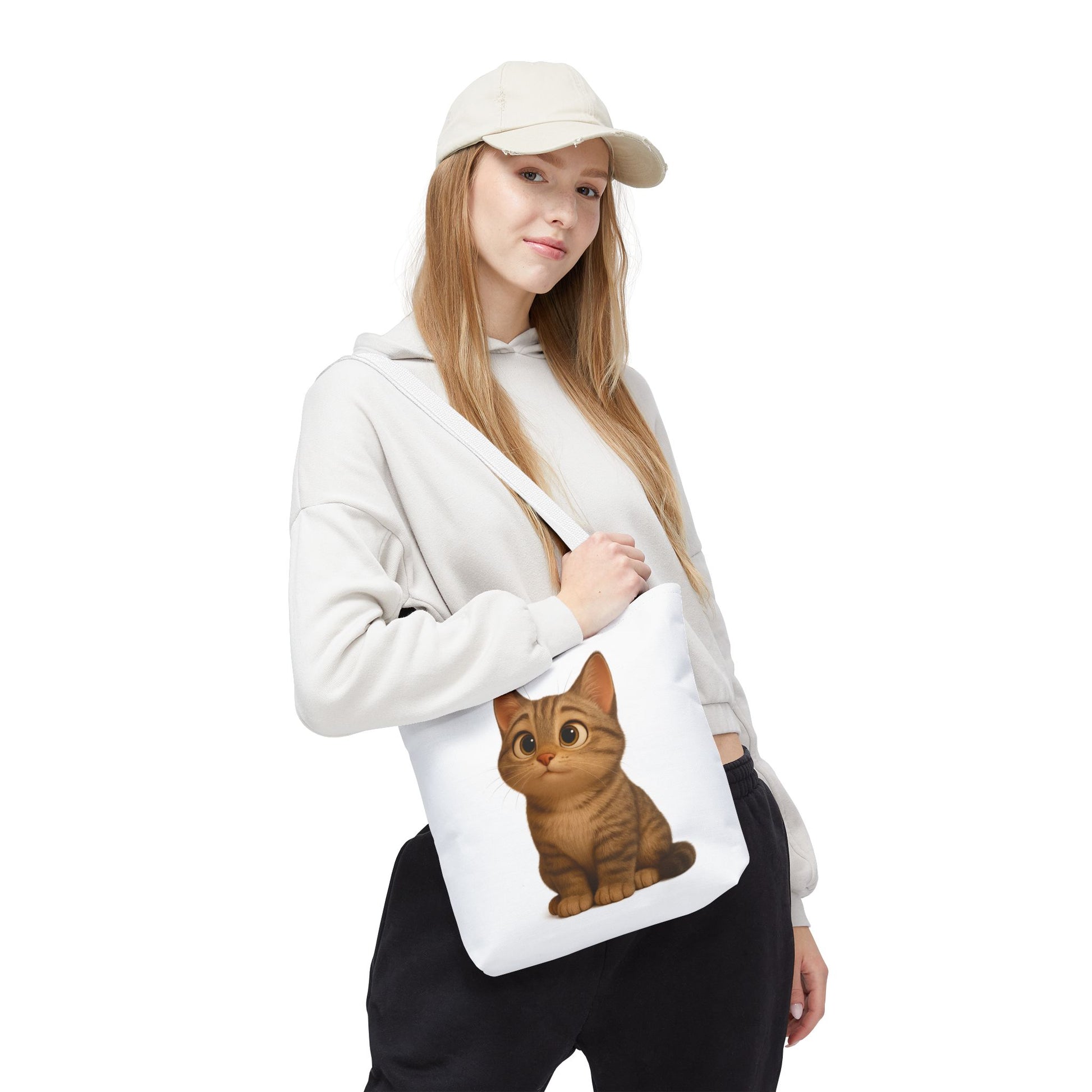 Cute Cat Tote Bag - Perfect for Animal Lovers, Eco-Friendly Carryall, Beach Bag, Shopping Tote, Gift for Cat Owners - TRV