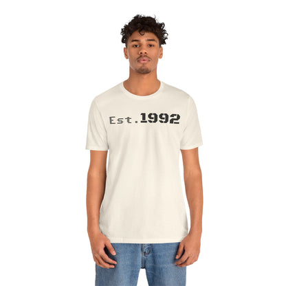 Est. 1992 Short Sleeve Tee - Retro Unisex T-Shirt, Birthday Gift, Vintage Style Shirt, Casual Wear, Trendy Outfit