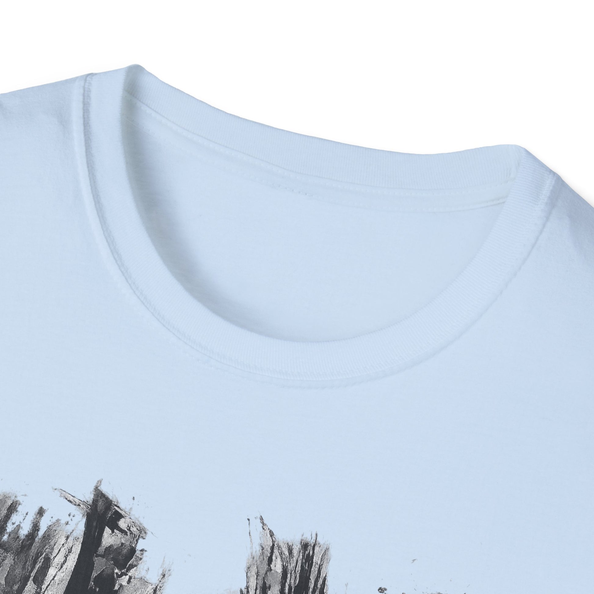Unisex Softstyle T-Shirt with Abstract Landscape Art, Casual Wear, Gift for Art Lovers, Everyday Fashion, Nature Inspired Tee - TRV