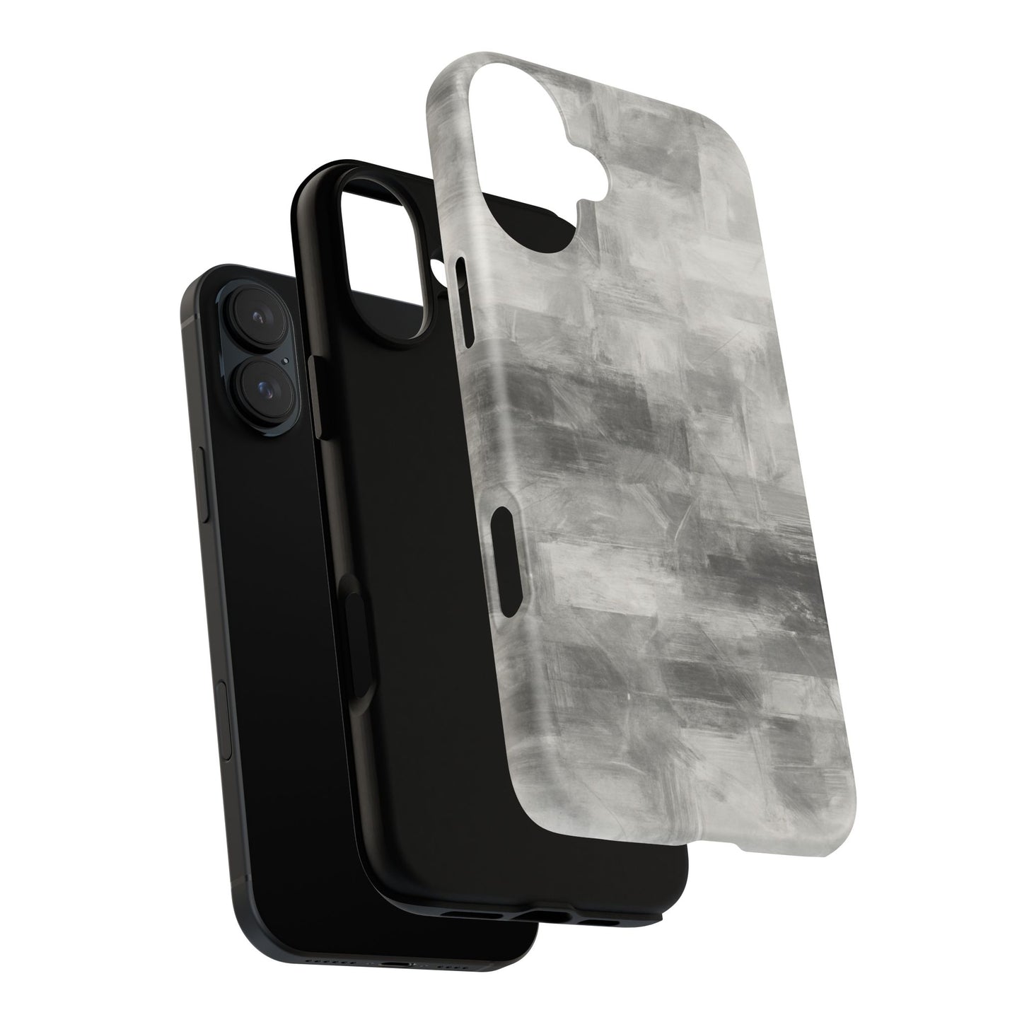 Abstract gray grid phone case for iPhone, tough protective cover with modern design by Printify.