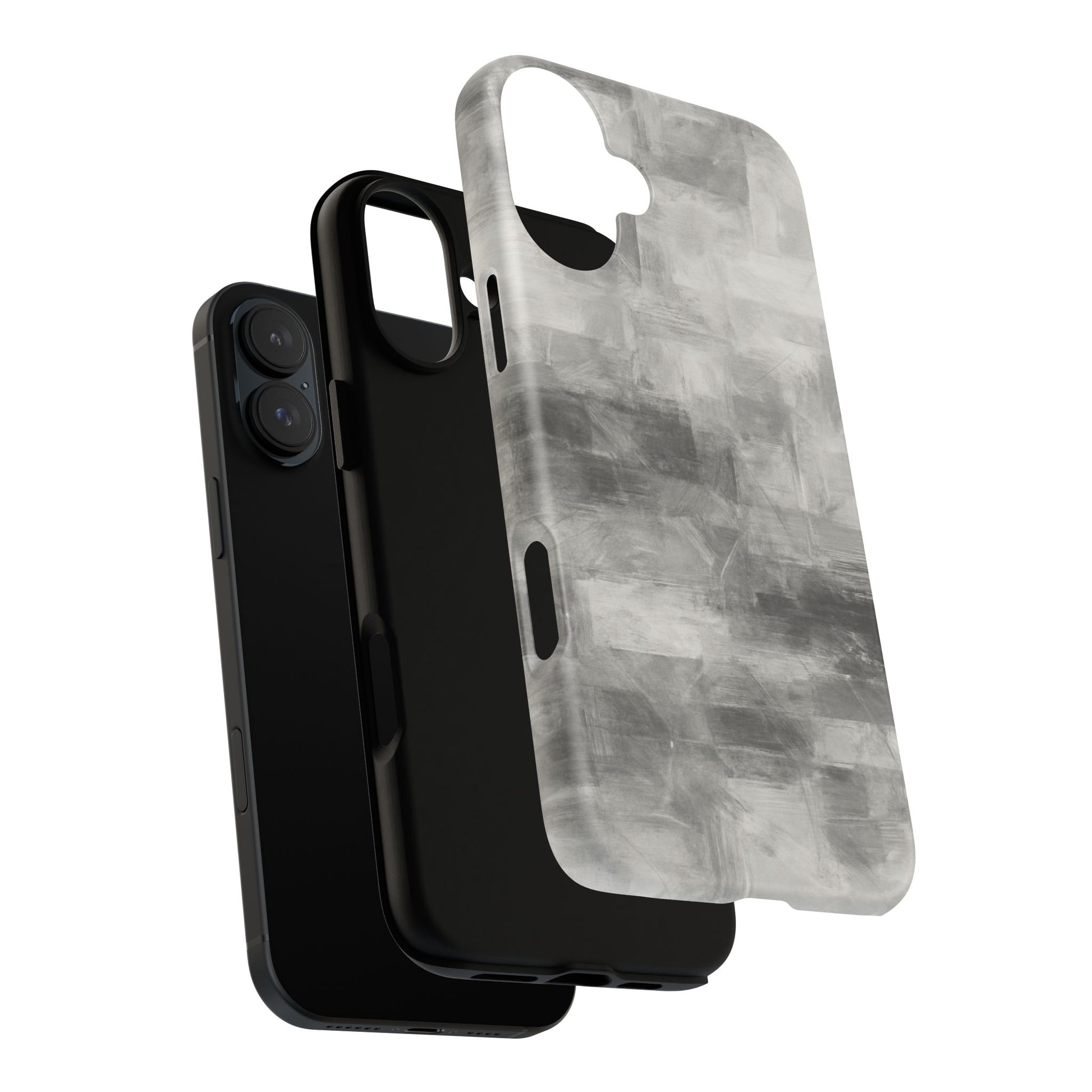 Abstract gray grid phone case for iPhone, tough protective cover with modern design by Printify.