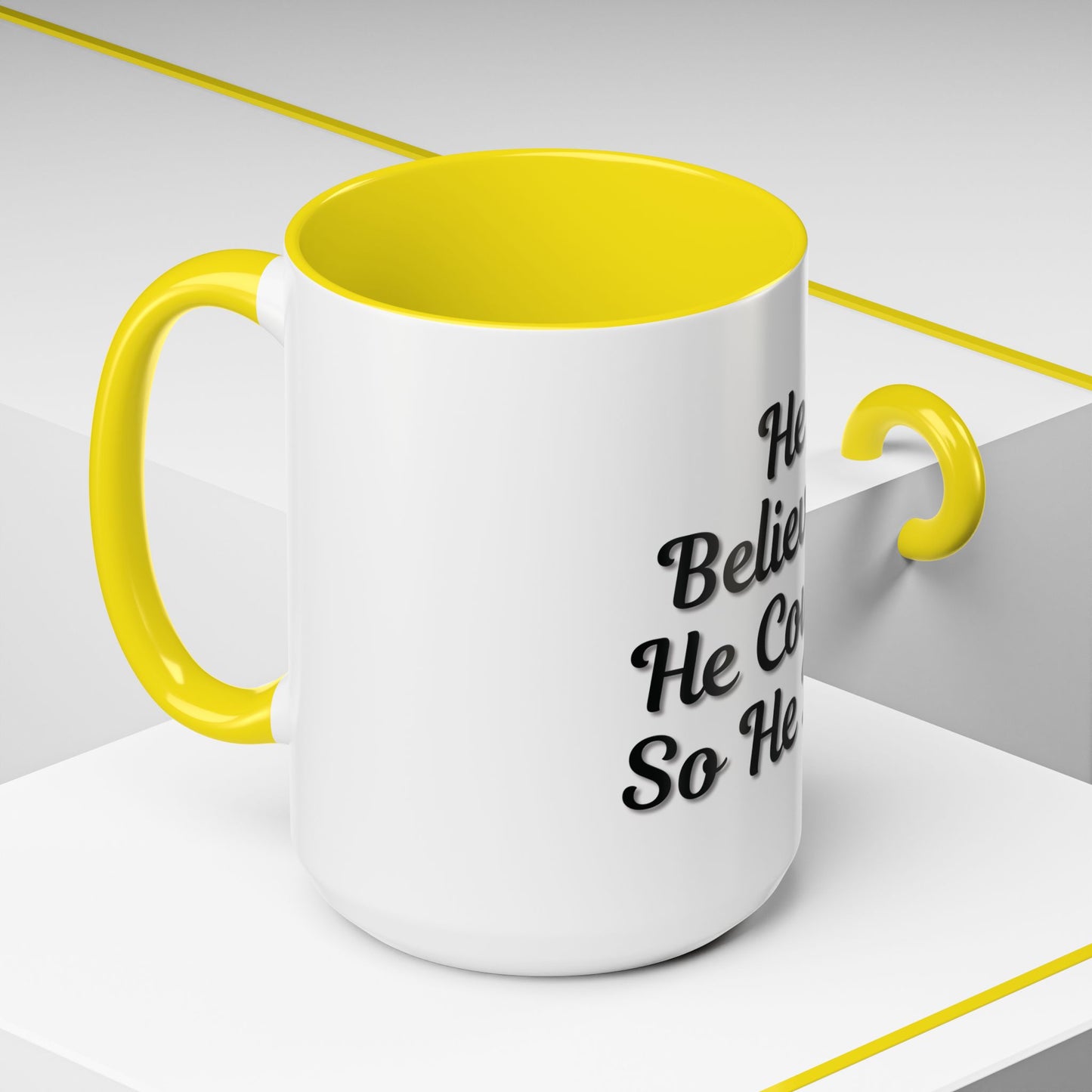 Inspirational Accent Coffee Mug - 'He Believed He Could, So He Did' - Perfect Gift for Motivational Moments - TRV