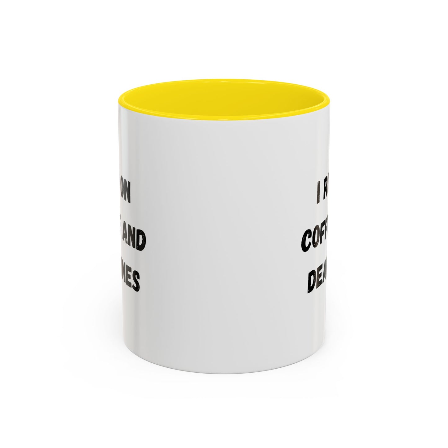 I Run on Coffee and Deadlines Mug, Motivational Coffee Cup, Office Mug, Gift for Writers, Caffeine Lover's Mug, Funny Coffee Cup
