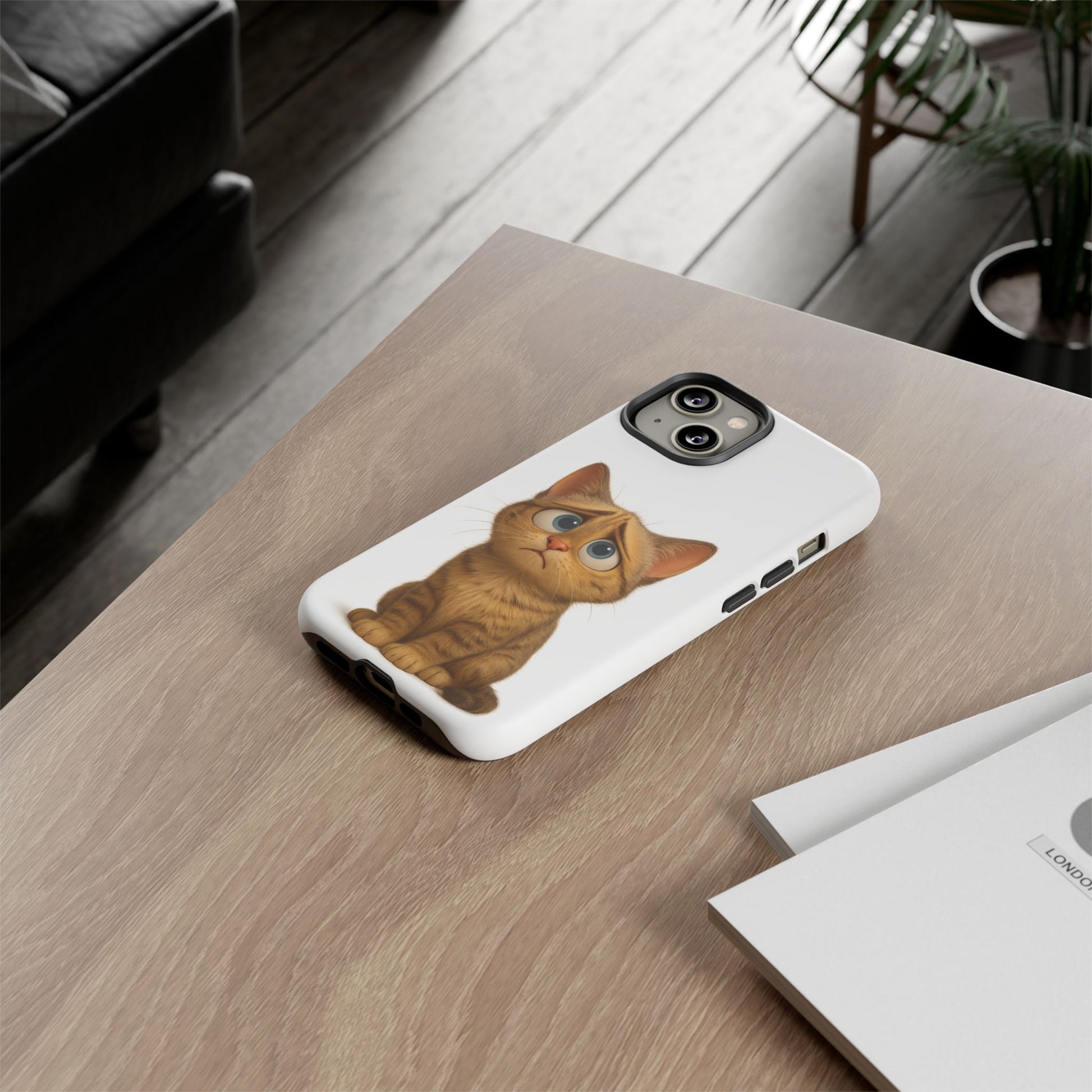 Cute Cat Phone Case, Funny Kitty Case, Animal Lover Gift, Cat Lover Accessory, Unique Cat Design Case, Pet Mom Gift - TRV
