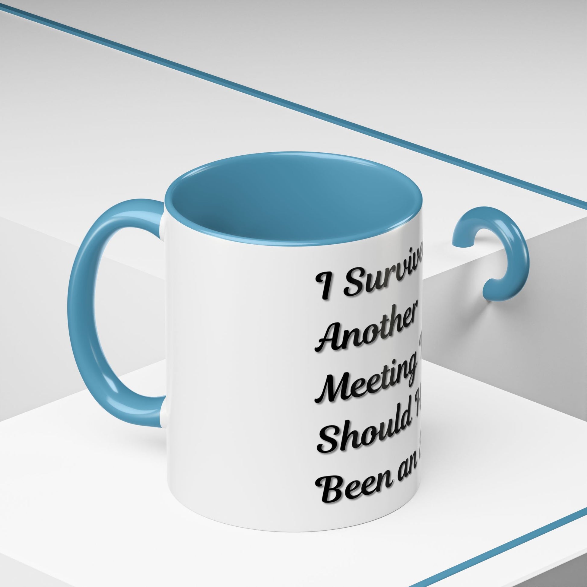 Humorous Coffee Mug - "I Survived Another Meeting That Should Have Been an Email" - TRV