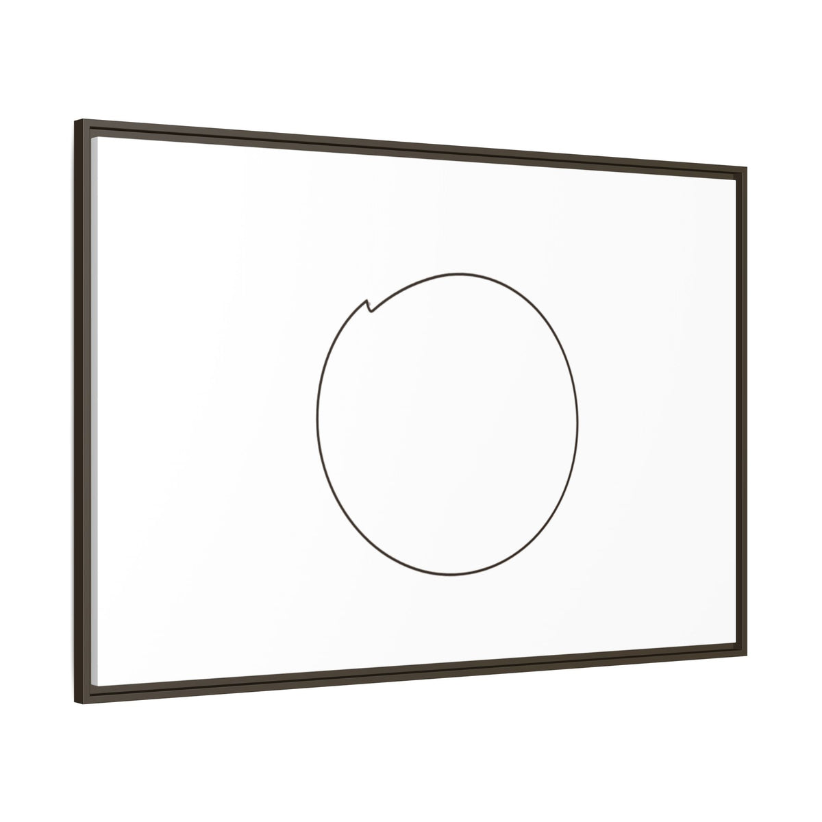 Minimal circular line design framed matte canvas wall art by Printify, featuring a modern, abstract artwork on a neutral background.