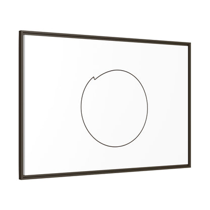 Minimal circular line design framed matte canvas wall art by Printify, featuring a modern, abstract artwork on a neutral background.