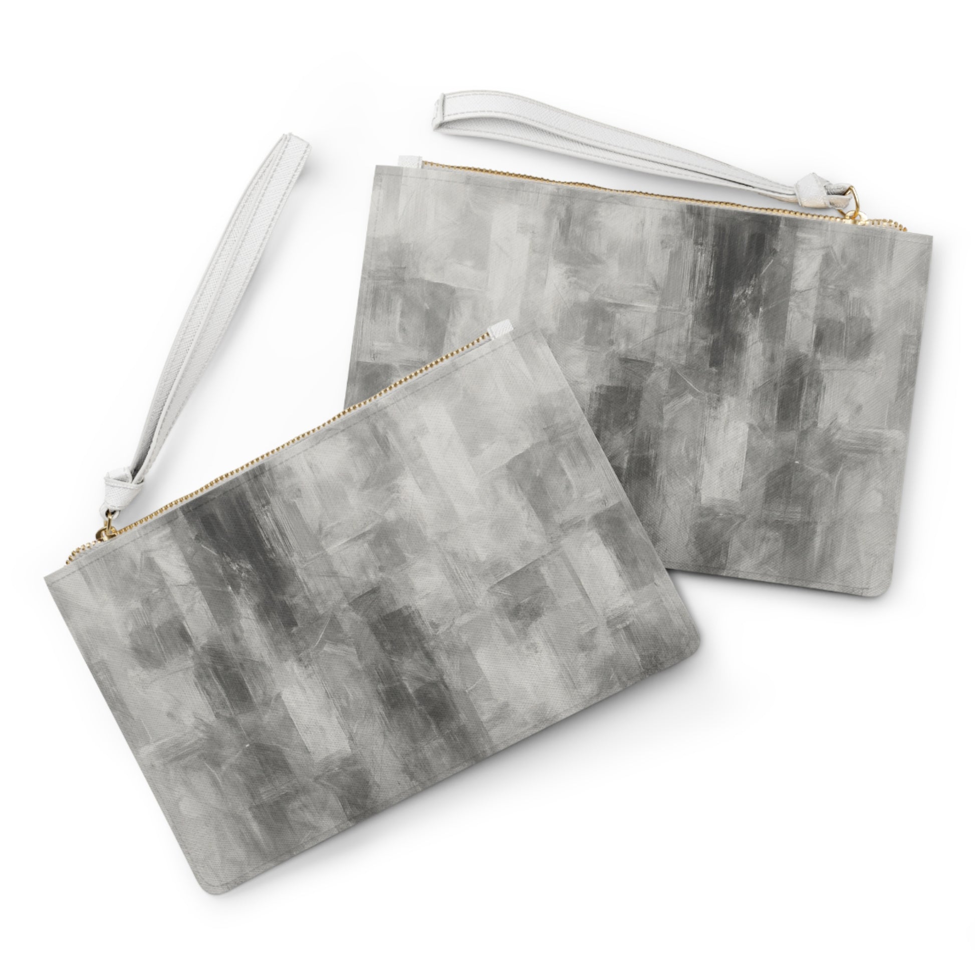Gray abstract clutch bag by Printify featuring a stylish evening purse design, perfect for weddings and everyday use.