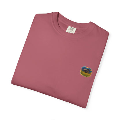 Rustic Landscape T-shirt | Relaxed Fit Tee, Casual Wear, Nature Lover Gift, Summer Outing Top, Eco-Friendly Apparel - TRV