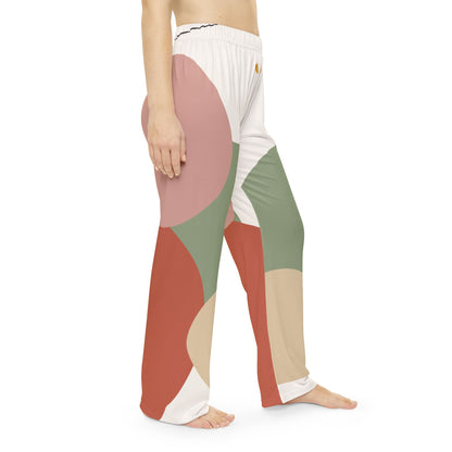 Abstract Colorblock Tulip Pattern Pajama Pants | AOP Lounge Trousers