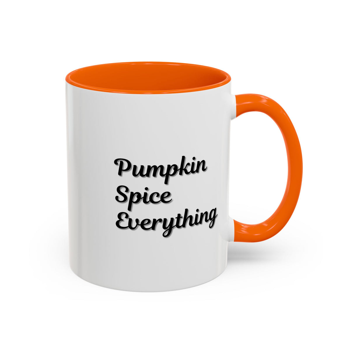 Pumpkin Spice Everything accent coffee mug by Printify, 11oz fall seasonal ceramic cup with autumn-themed design.