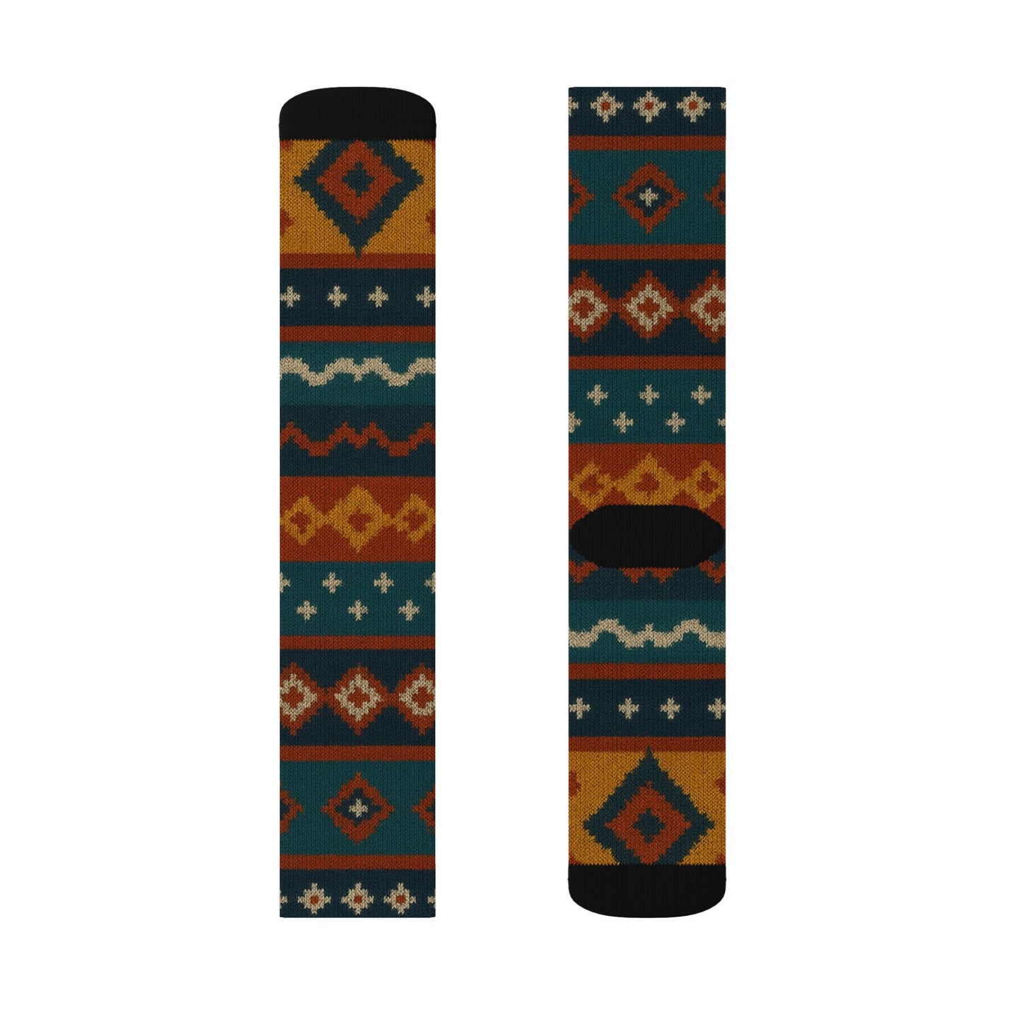 Southwestern Aztec Pattern Socks | Tribal Geometric Printed Socks