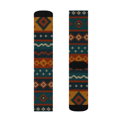 Southwestern Aztec Pattern Socks | Tribal Geometric Printed Socks