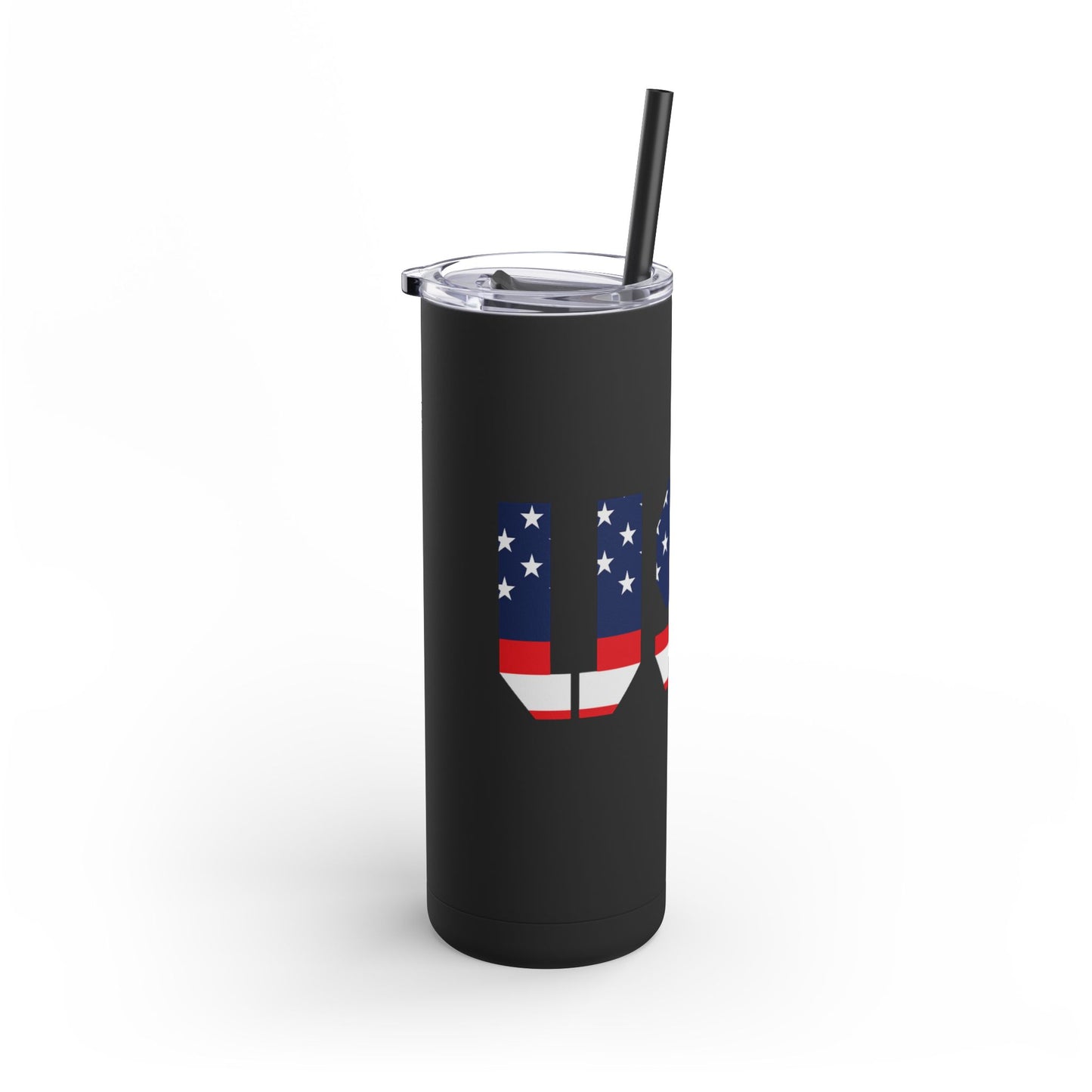 USA Flag Tumbler - 20oz Skinny Matte Drinkware, Travel Mug, Patriotic Gift, Fourth of July, Summer BBQ, Camping, Outdoor - TRV